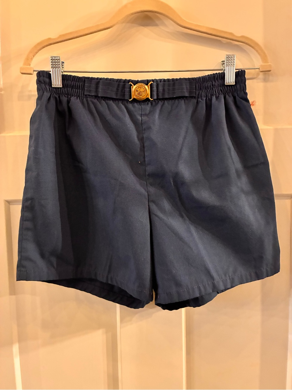 Jantzen Navy Blue Beach Shorts with Gold Buckle